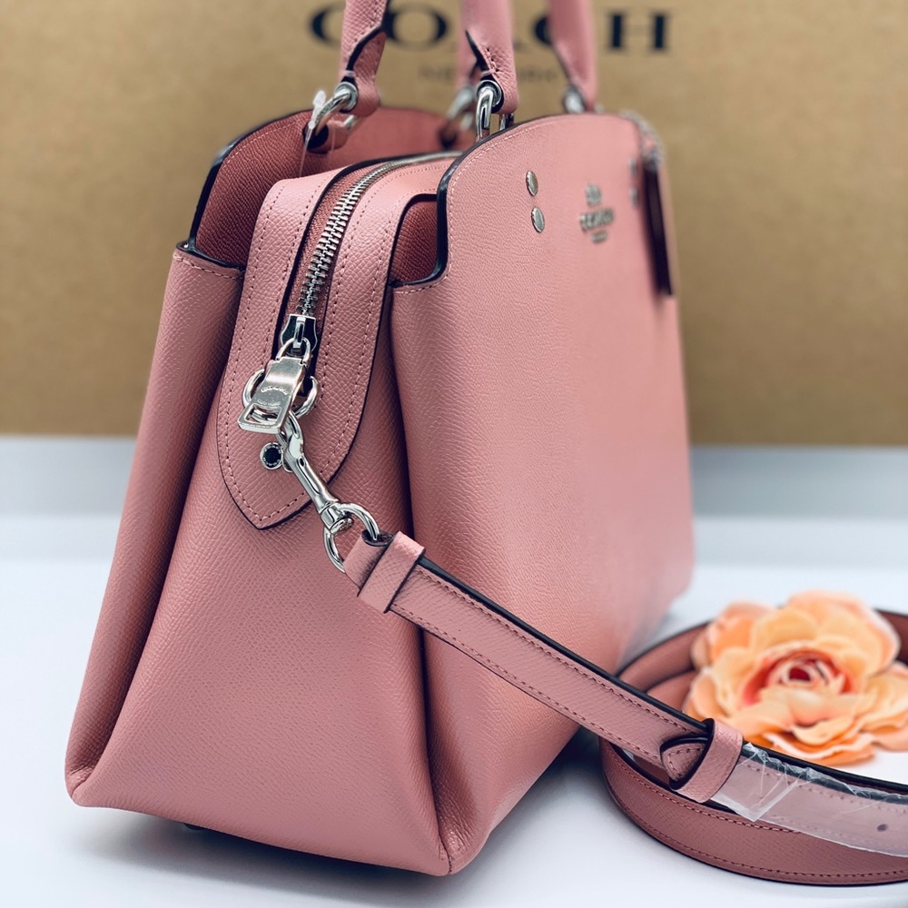 COACH Carryall Crossgrain Leather Lillie Satchel - Picture 6 of 16
